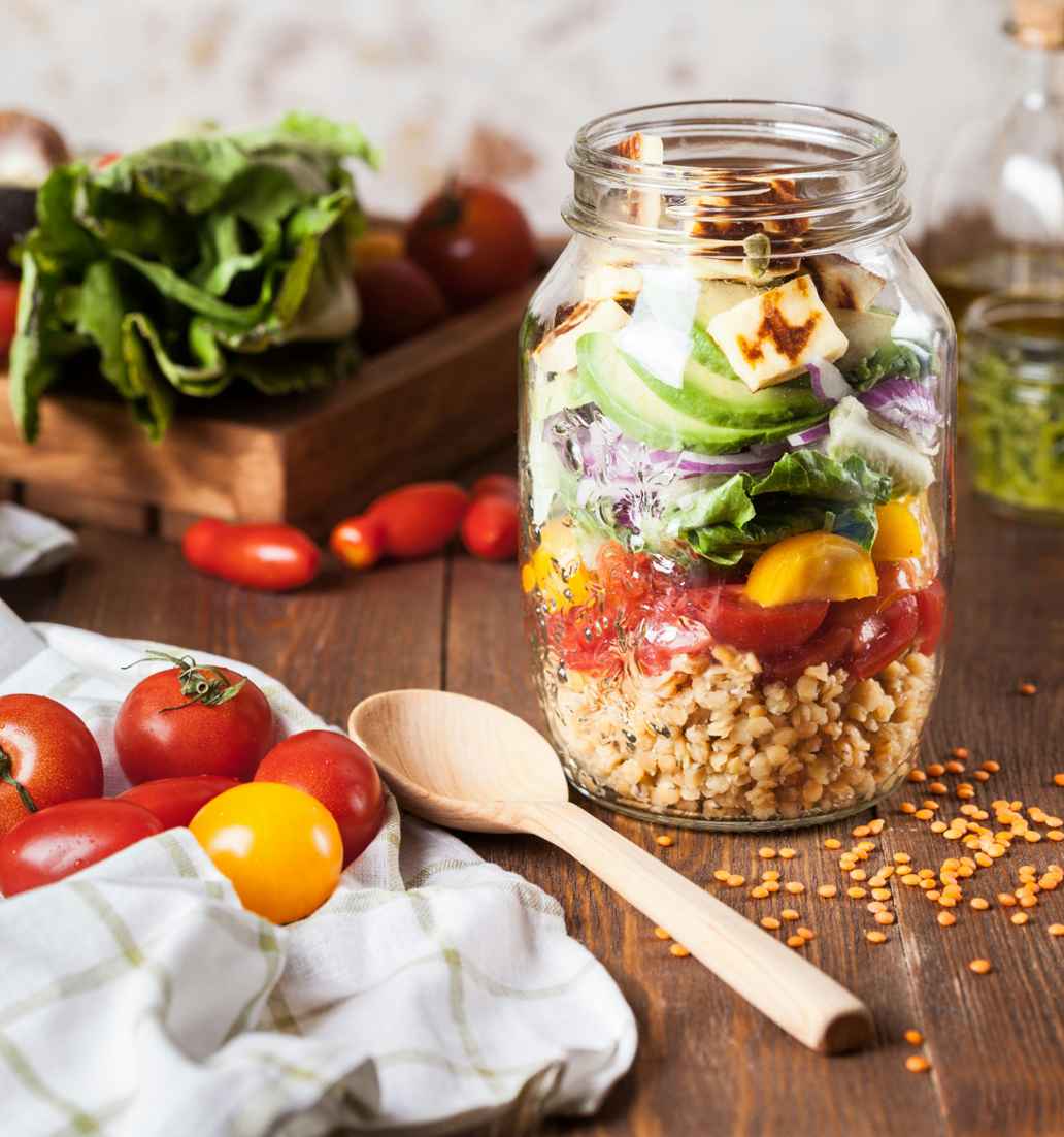 Salat im Glas